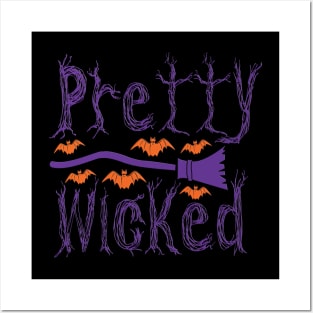 Pretty Wicked, halloween inspired typography design Posters and Art